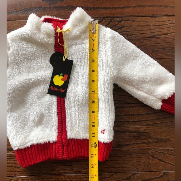 *NWT* Yellow Apple 6-12M Unisex Red/White Reversible Sweater - Fleece/Knit - Picture 8 of 10
